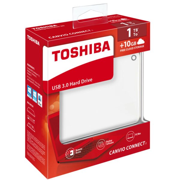 Disque dur externe Toshiba Canvio Basics 1000 Gb USB 3.0 blanc
