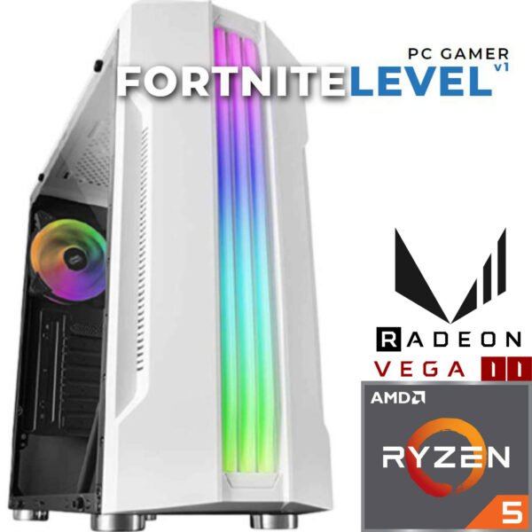 Pc Gamer Fortnite Level v1 (Blanche) - AMD RYZEN™ 5 - 8GB - 256SSD - RADEON VEGA 11